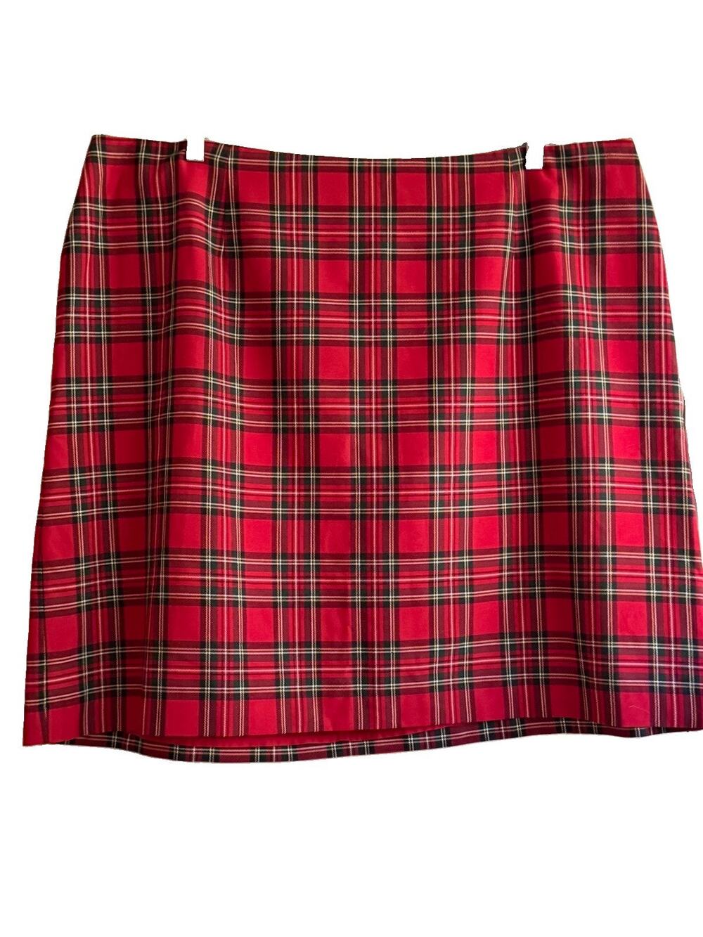 Talbots Woman Skirt 24W Red Tartan Plaid A-Line Lined Knee Length Holiday